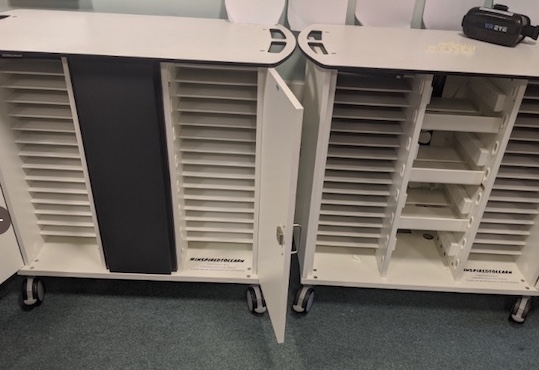 empty laptop trolleys